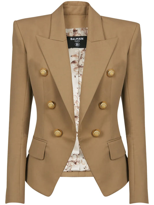 Buttoned Double-Breasted Blazer
