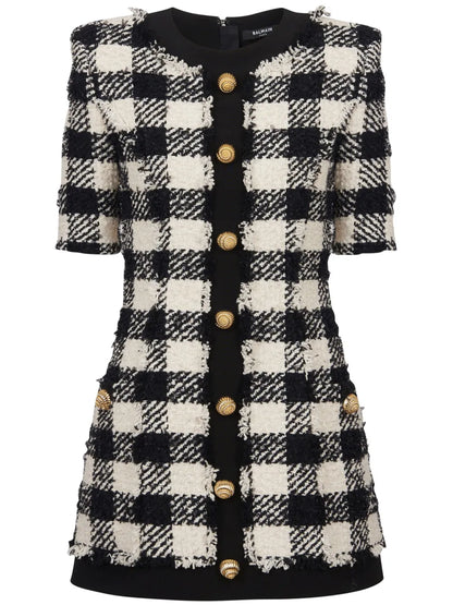 Gingham Tweed Dress