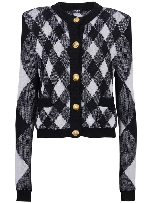 Gingham Pattern Cardigan