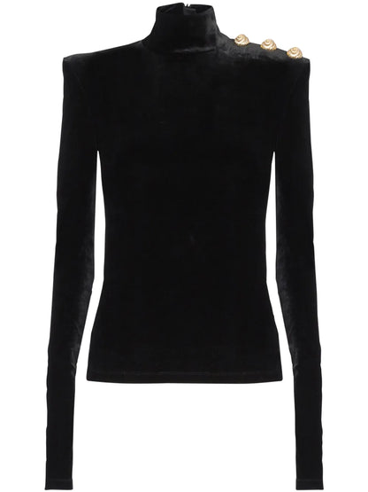 Long-Sleeve Velvet Top