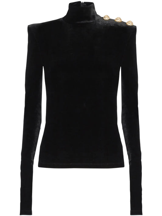 Long-Sleeve Velvet Top