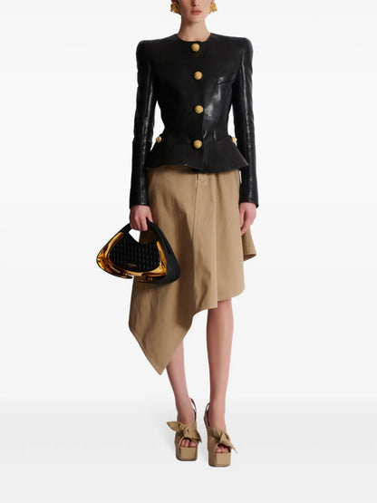 Leather Peplum Jacket