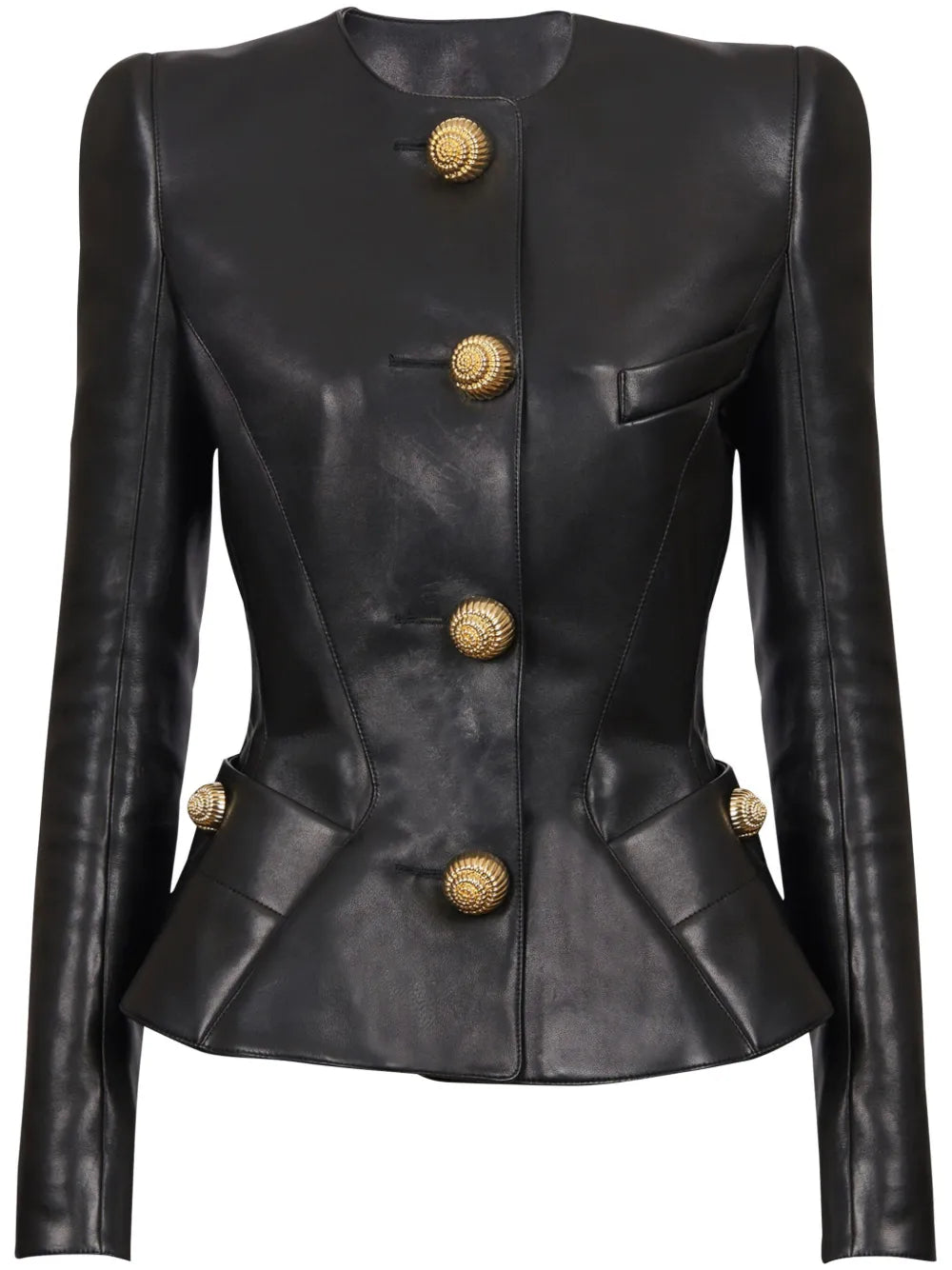 Leather Peplum Jacket