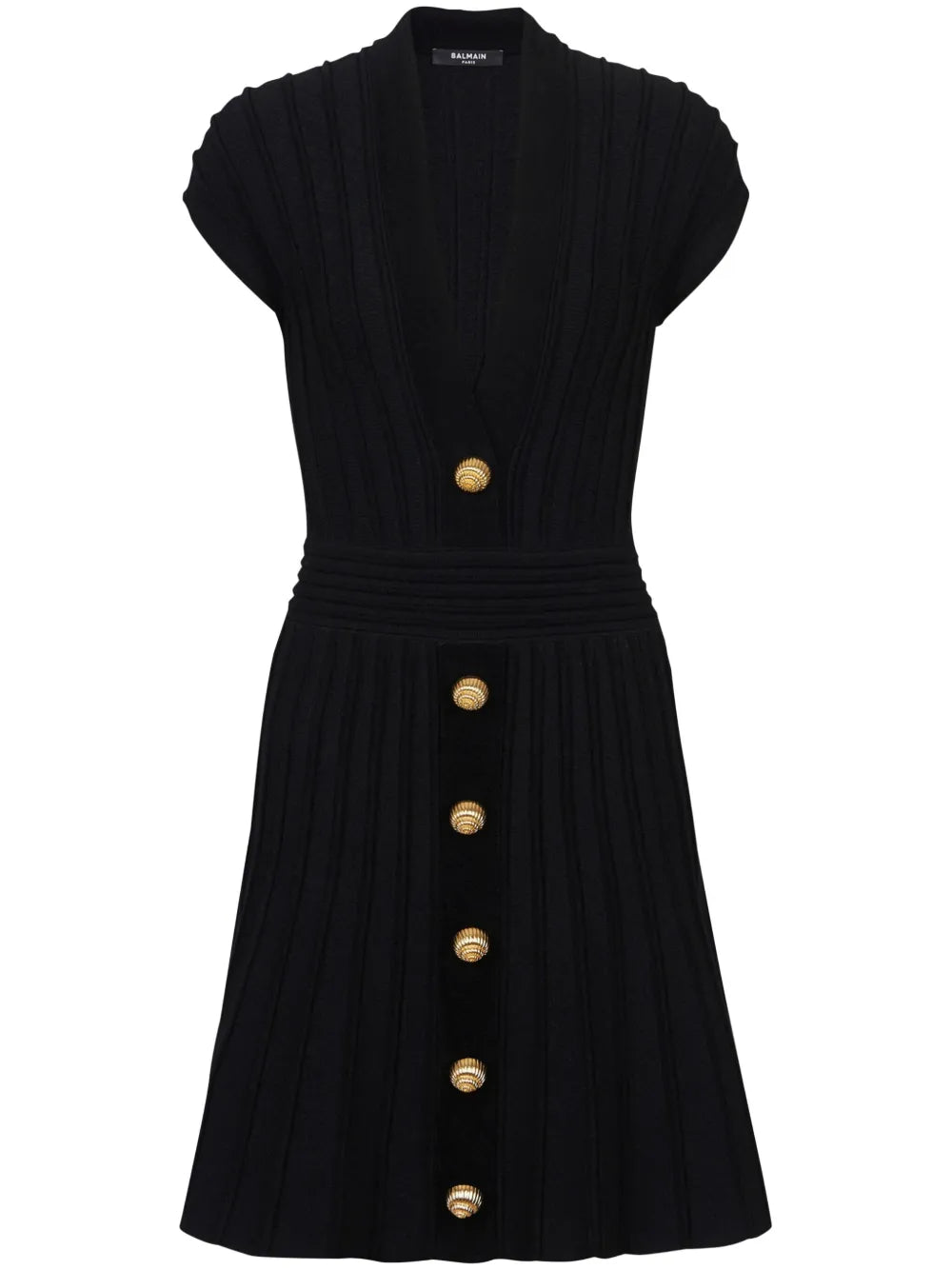 Buttoned Velvet Mini Dress