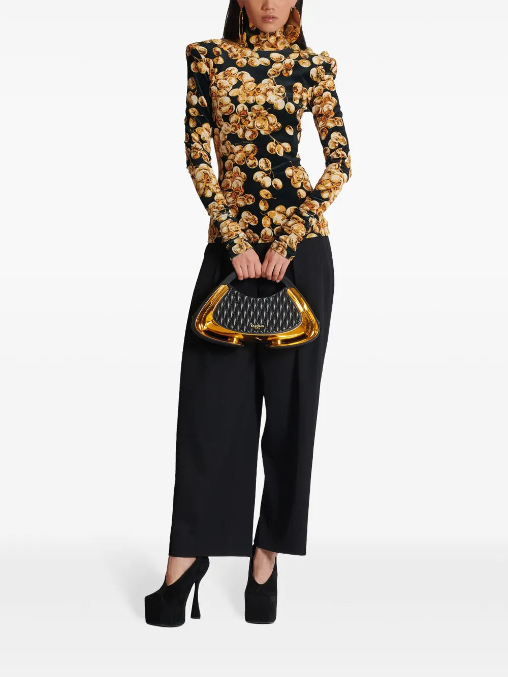 Grape Print Velvet Top