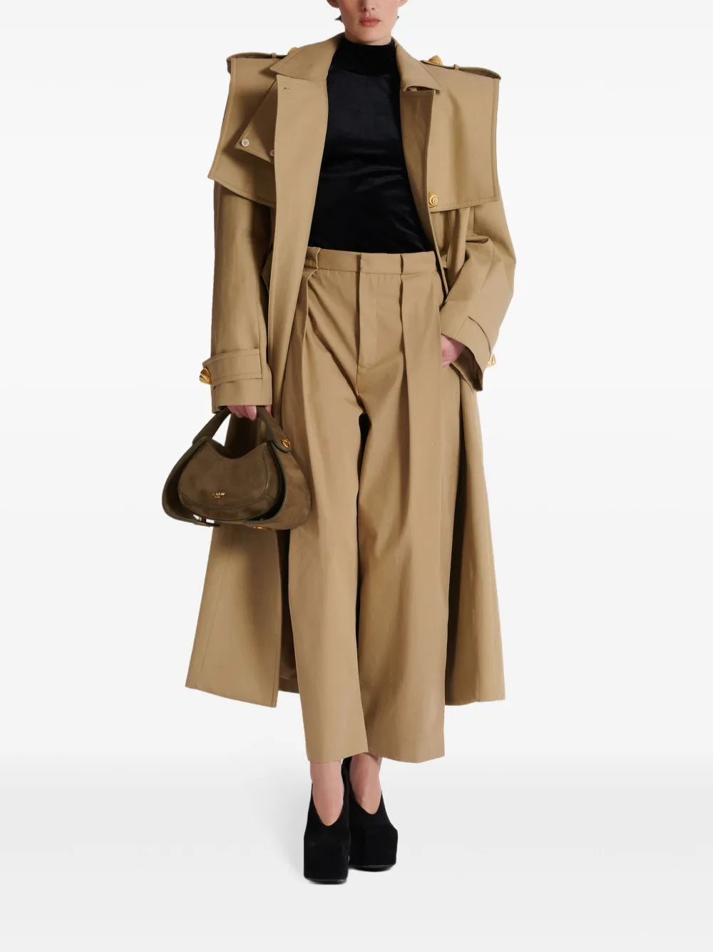 Pleated Cotton Trousers
