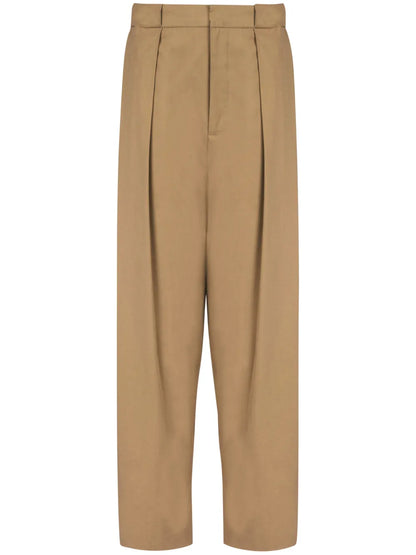 Pleated Cotton Trousers