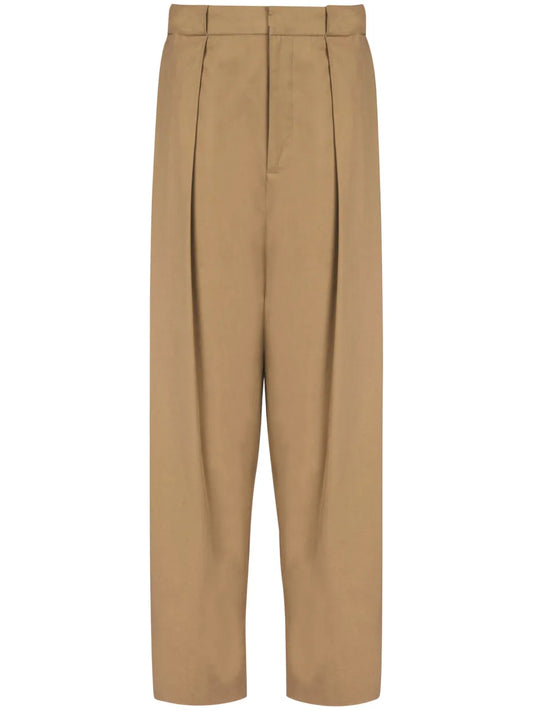 Pleated Cotton Trousers