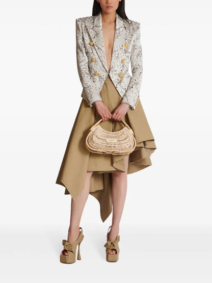 Redcurrant-Print Satin Blazer