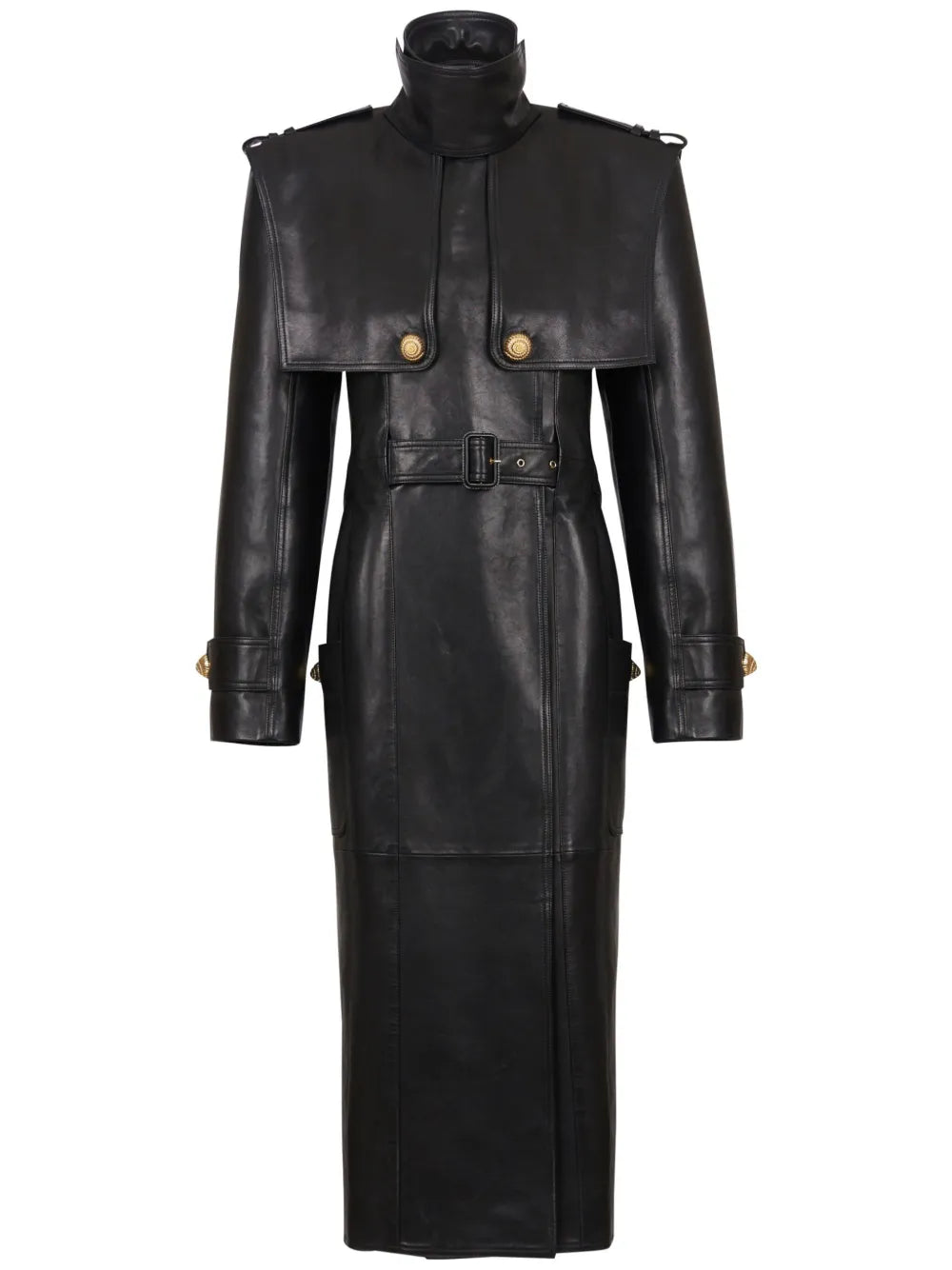 Belted Lambskin Trench Coat