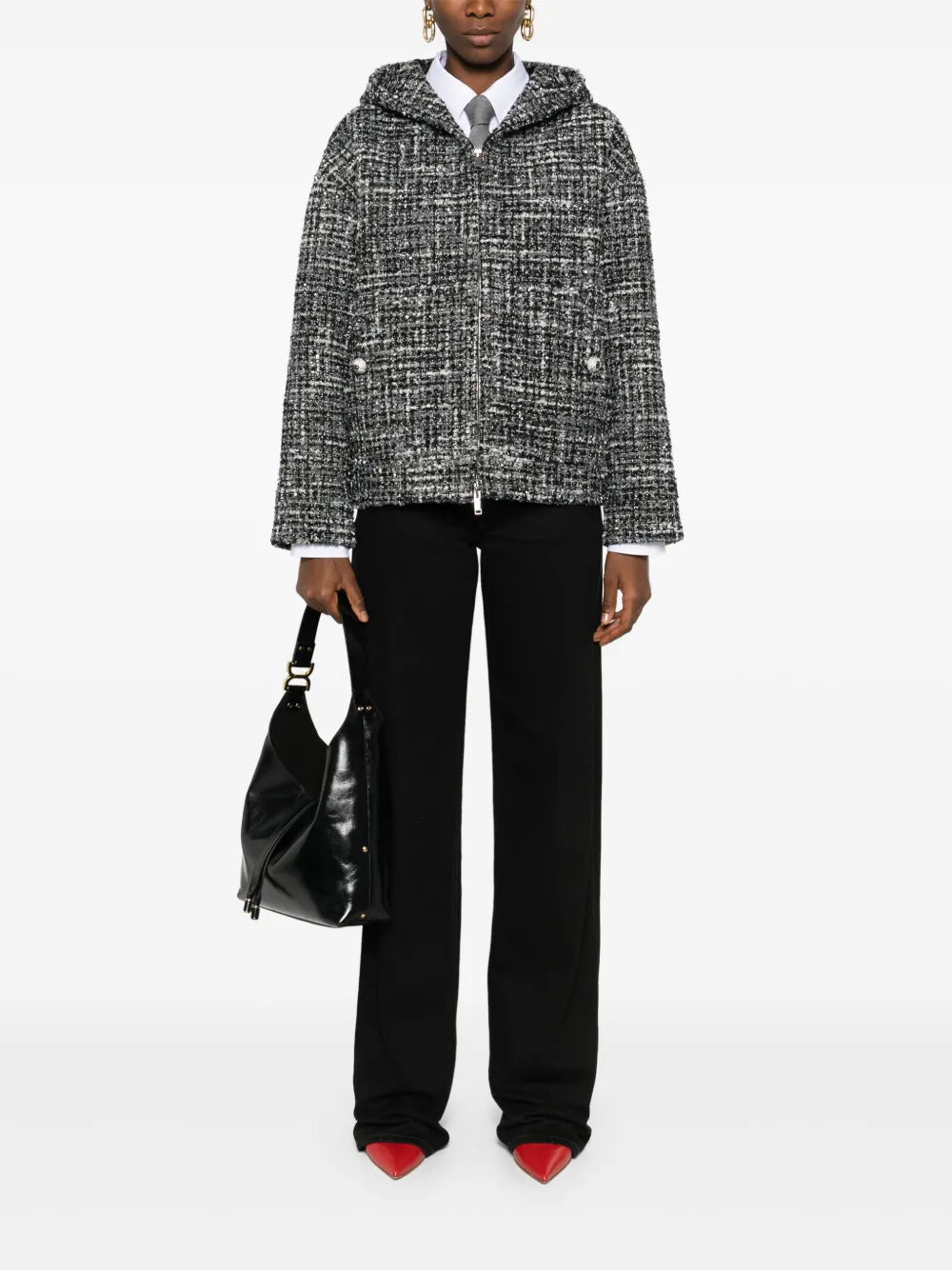 Hooded Tweed Jacket