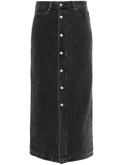 Buttoned-Up Midi Skirt