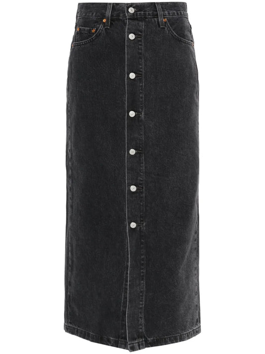 Buttoned-Up Midi Skirt