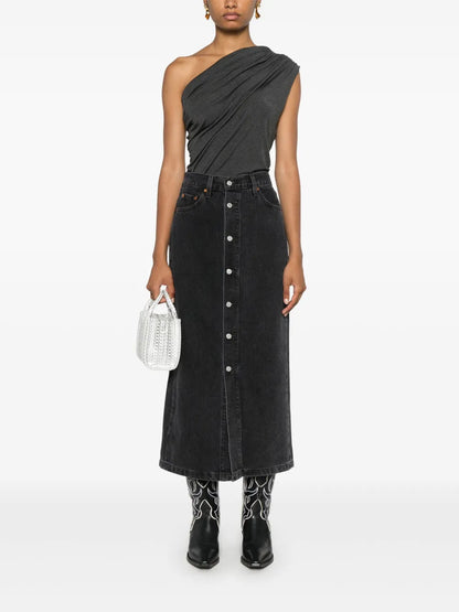Buttoned-Up Midi Skirt