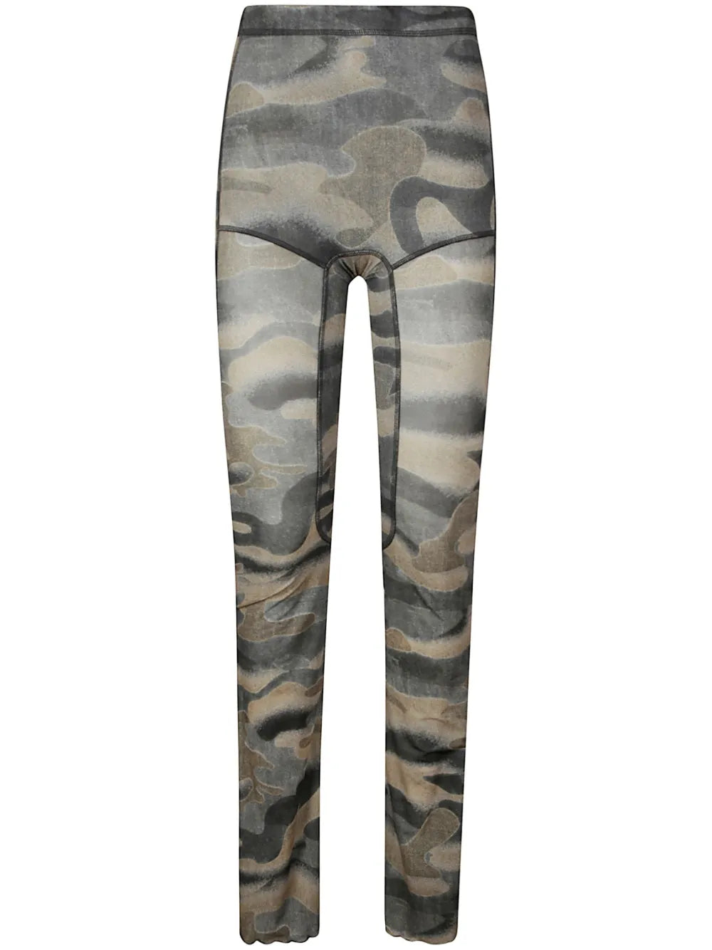 Camouflage-Print Flared Trousers