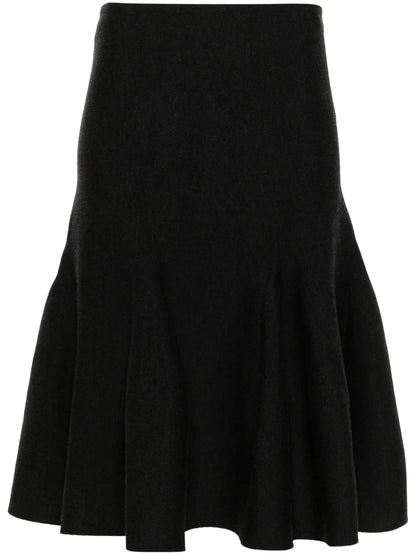 Godet Knit Midi Skirt