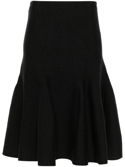 Godet Knit Midi Skirt