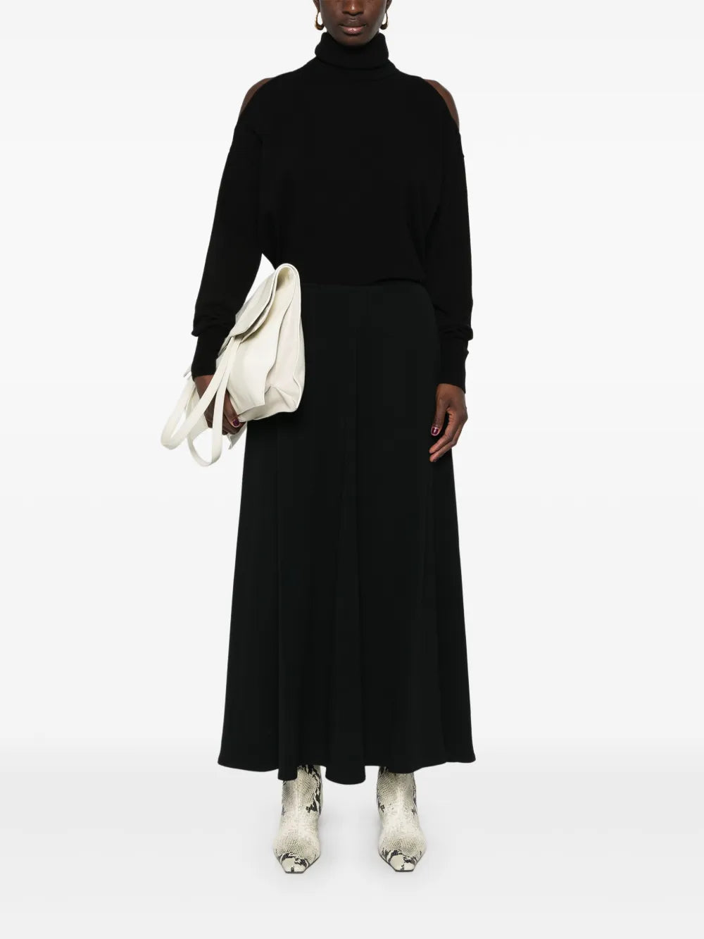 Crepe Midi Skirt