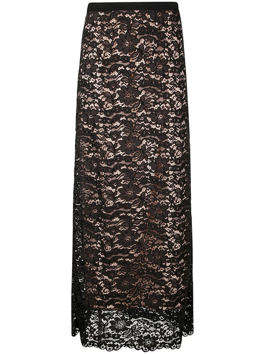Floral-Lace Maxi Skirt