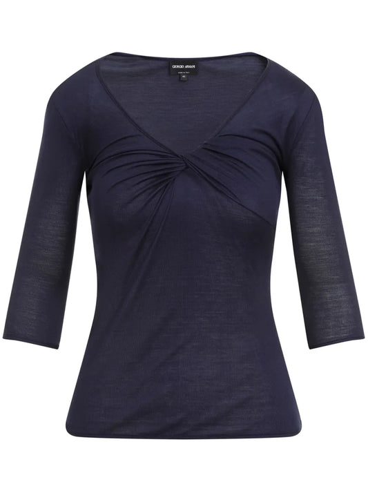 Ruched V-Neck Top