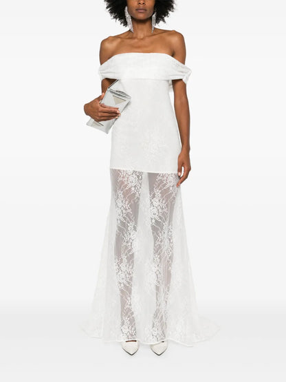 Off-Shoulder Lace Maxi Dress