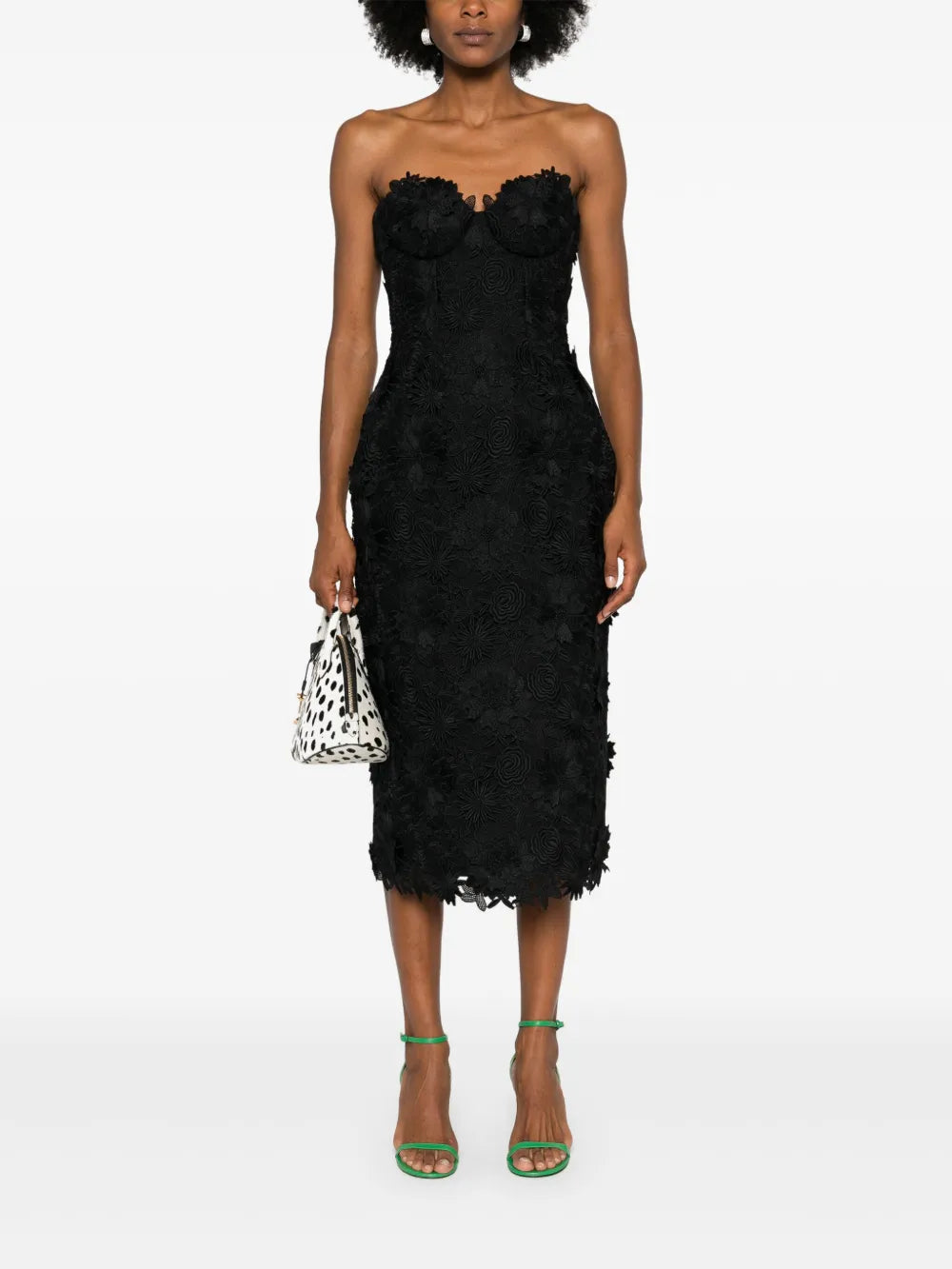 3D-Flowers Macramé Midi Dress