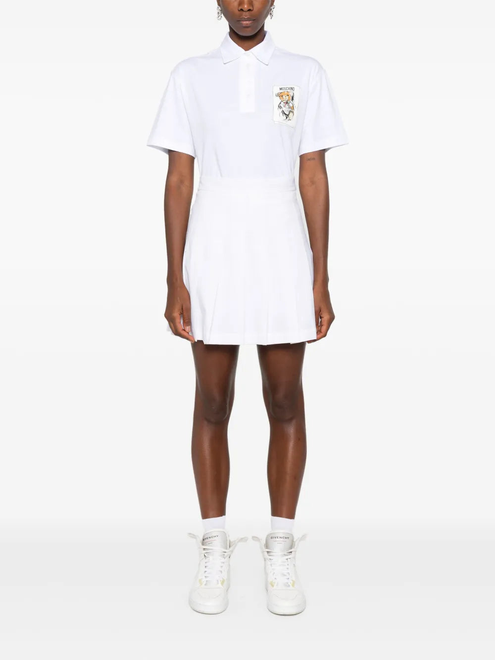 Teddy Bear Print Polo Top