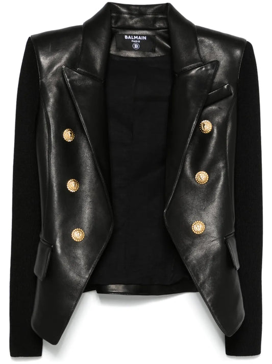 6-Button Leather Jacket