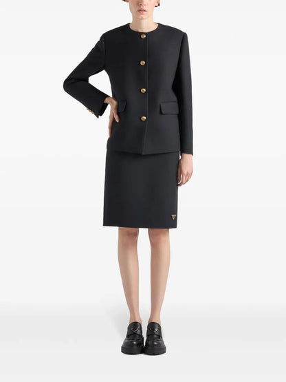 Single-Breasted Tricotine Jacket