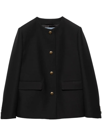 Single-Breasted Tricotine Jacket
