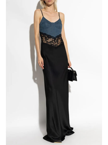 Panelled Satin Gown
