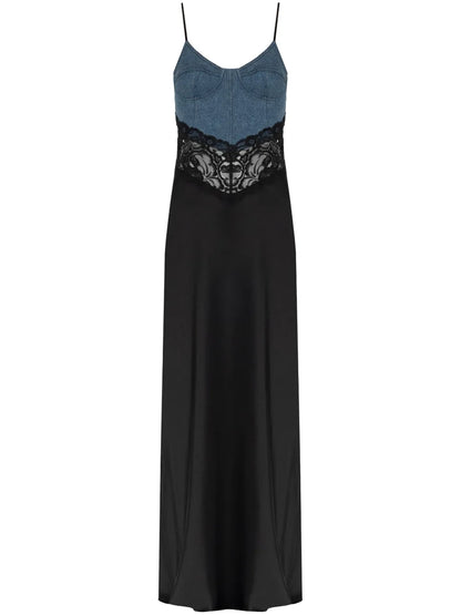 Panelled Satin Gown