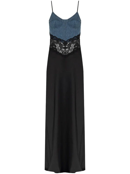 Panelled Satin Gown