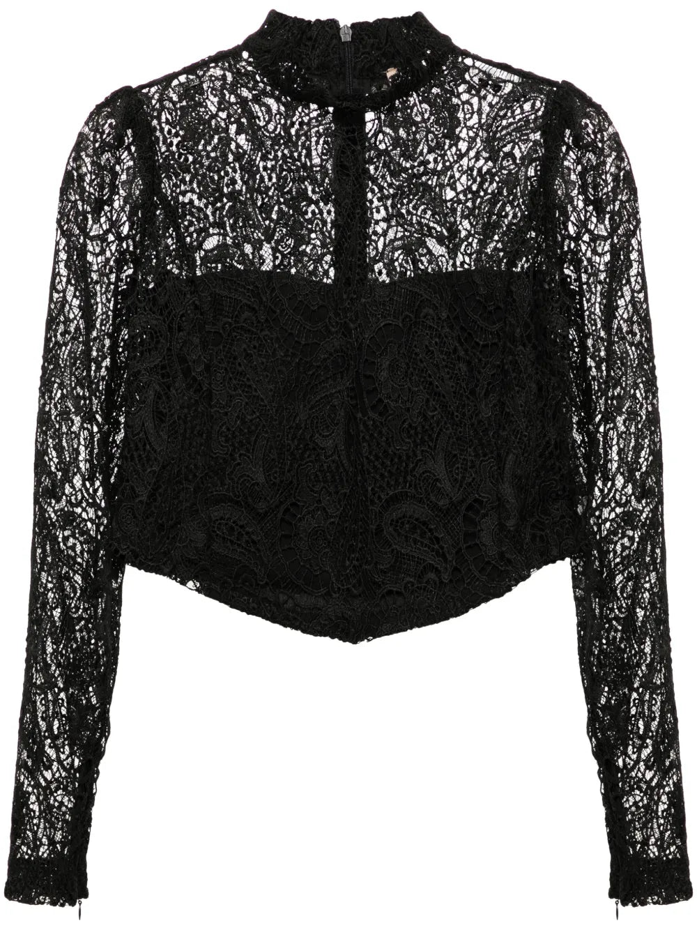 Macramé Lace Cropped Blouse