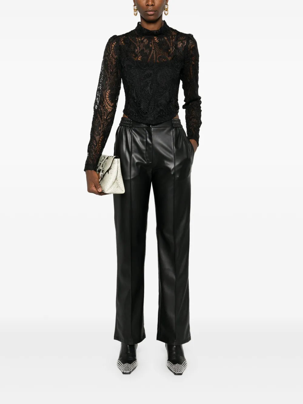 Macramé Lace Cropped Blouse