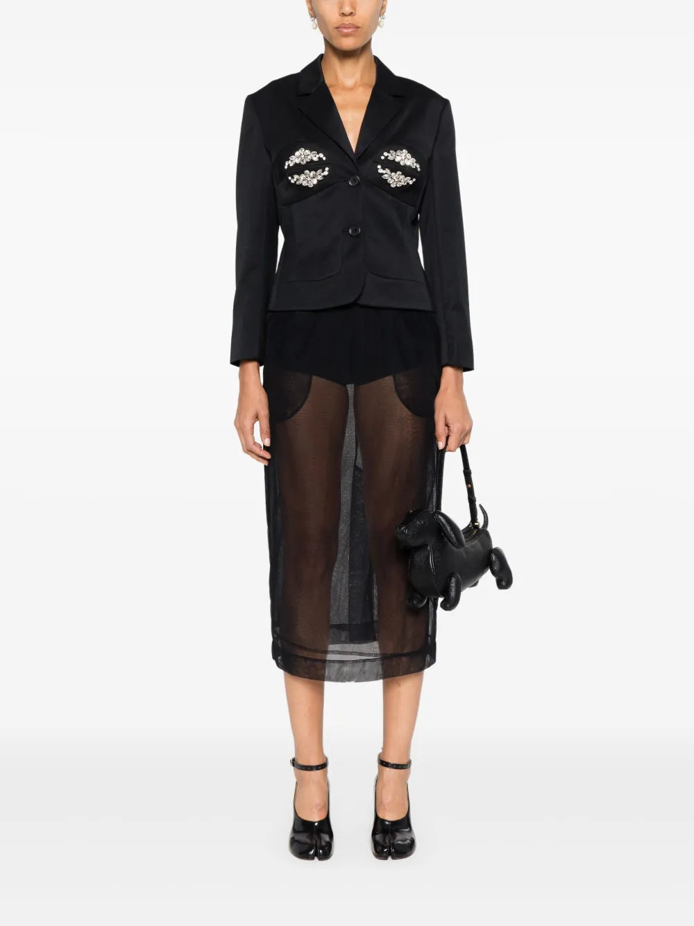 Crystal-Embellished Blazer
