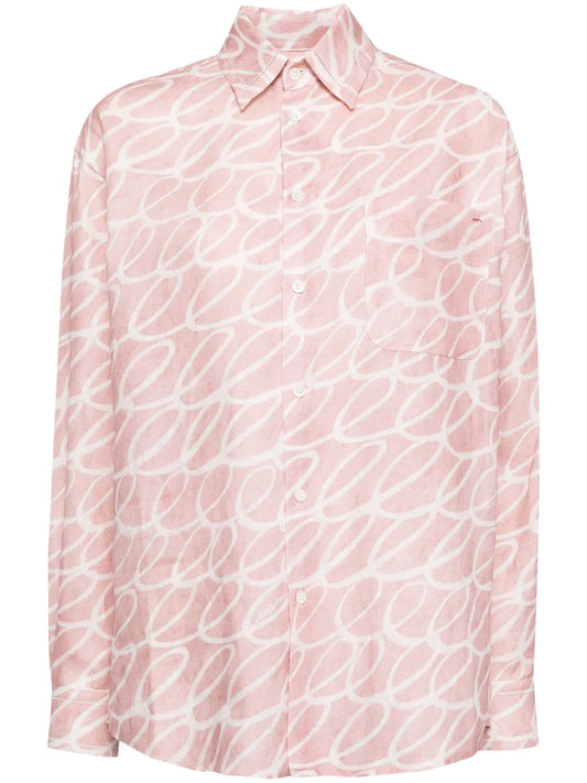 Landscapes-Print Poplin Shirt