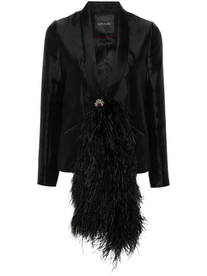 Feather-Sash Blazer