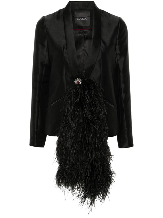Feather-Sash Blazer
