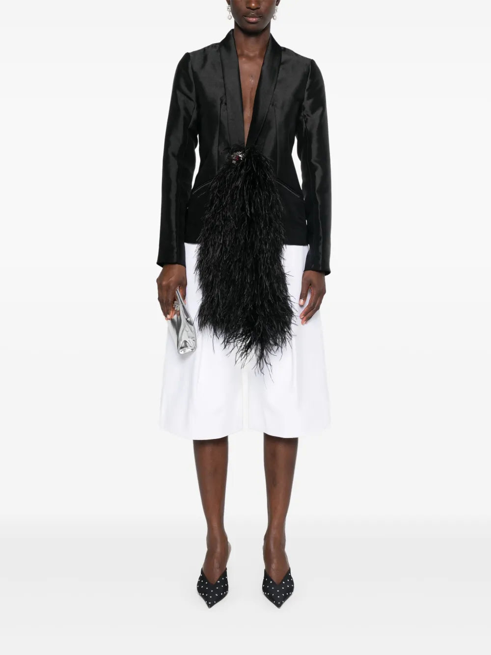 Feather-Sash Blazer