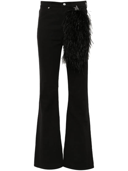 Feather-Detail Jeans