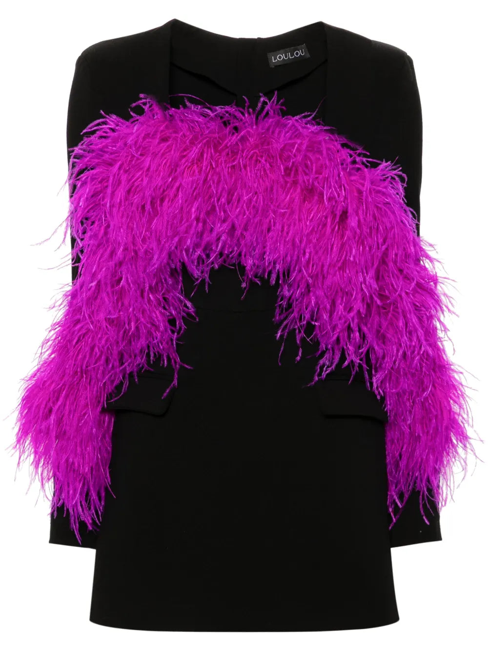 Feather-Trim Mini Dress