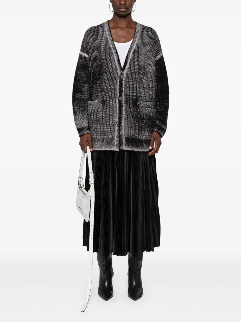 Faded-Effect Cardigan