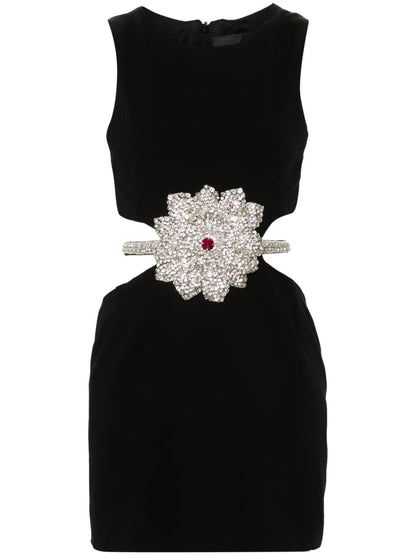 Crystal-Embellished Mini Dress