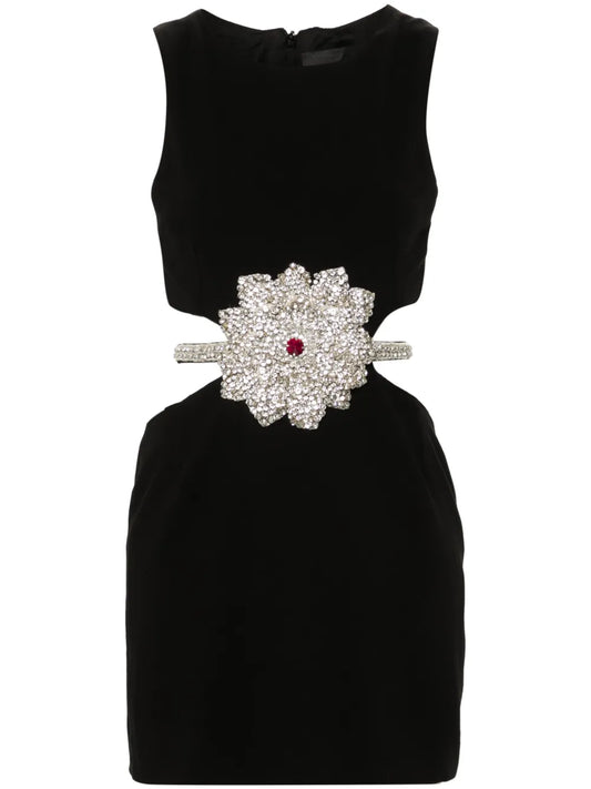 Crystal-Embellished Mini Dress