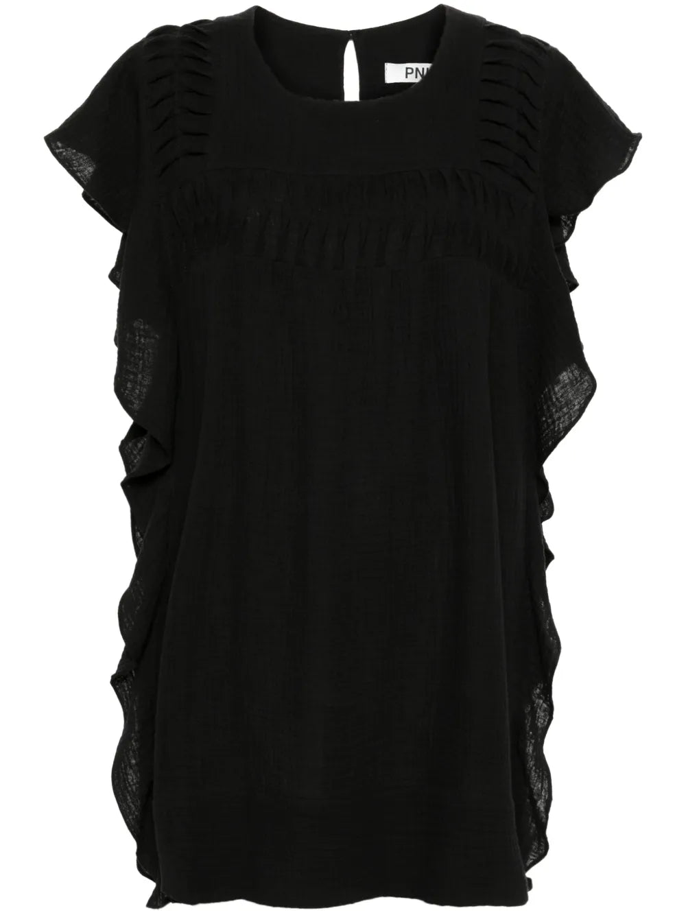 Ruffled Cotton Mini Dress