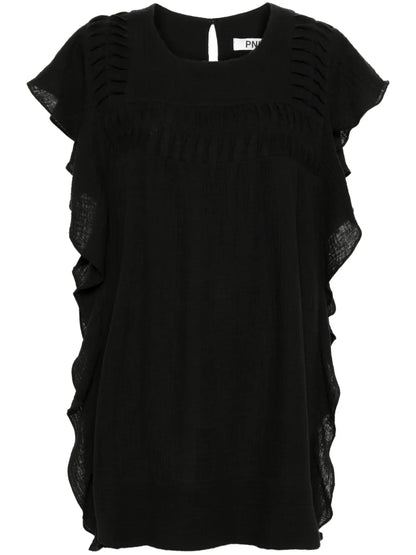 Ruffled Cotton Mini Dress