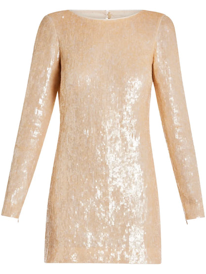 Sequin-Embellished Silk Dress