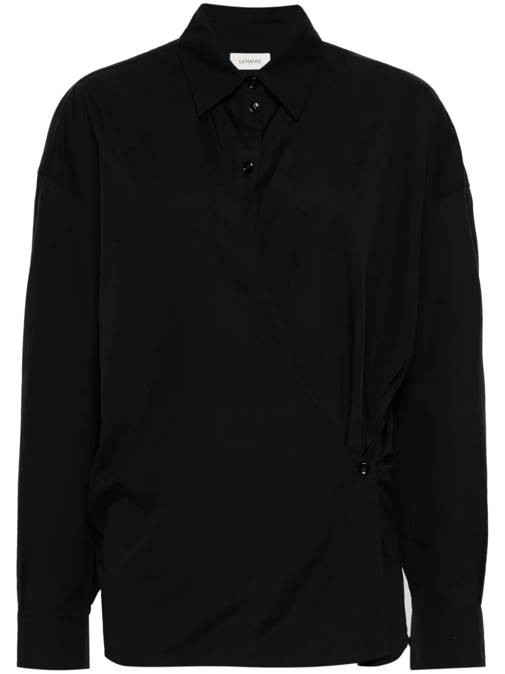Straight-Collar Twisted Shirt