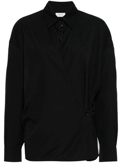 Straight-Collar Twisted Shirt